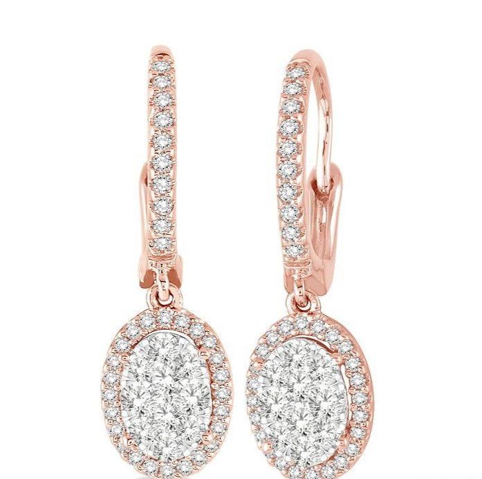 Parkplace Jewelers Oval Shape Halo Lovebright Essential Diamond Earrings 96073PPFVERPW