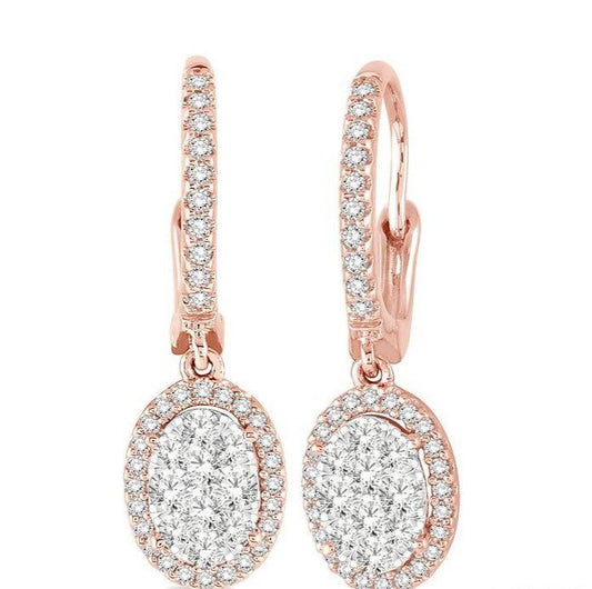 Parkplace Jewelers Oval Shape Halo Lovebright Essential Diamond Earrings 96073PPFVERPW