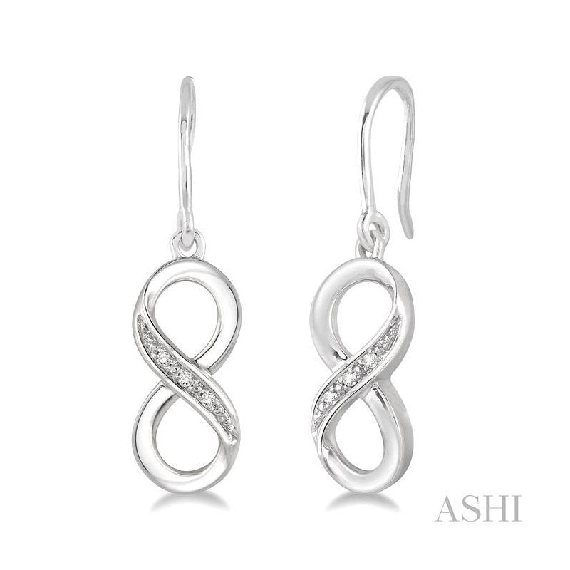 ASHI Silver Infinity Diamond Fashion Earrings 87879PPSSSLER