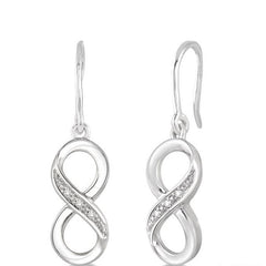 Parkplace Jewelers Silver Infinity Diamond Fashion Earrings 87879PPSSSLER
