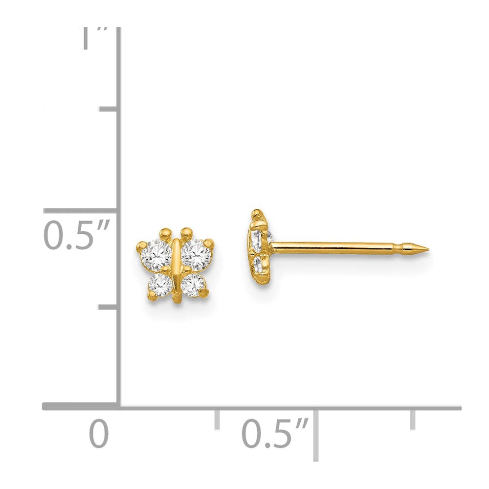 848E Inverness 14k Butterfly CZ Earrings