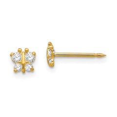 848E Inverness 14k Butterfly CZ Earrings