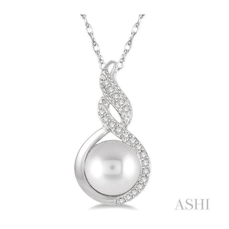ASHI Pearl & Diamond Fashion Pendant 56889PPTSPDWG