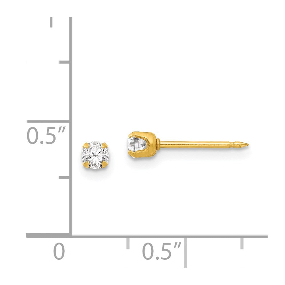 84E Inverness 24k Plated April Crystal Birthstone Earrings