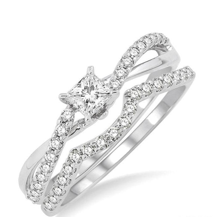 Parkplace Jewelers Princess Shape Diamond Wedding Set 19133PPFHWG-WS