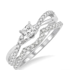 Parkplace Jewelers Princess Shape Diamond Wedding Set 19133PPFHWG-WS