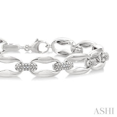 ASHI Silver Bold Oval Shape Link Diamond Fashion Bracelet 85108PPSSSLTB