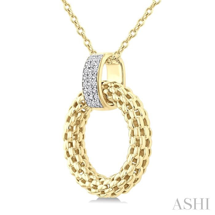 ASHI Gold Vermeil Bold Circle Diamond Pendant 85318PPSSSLPD-GV