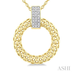 ASHI Gold Vermeil Bold Circle Diamond Pendant 85318PPSSSLPD-GV