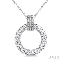 ASHI Silver Bold Circle Diamond Pendant 85318PPSSSLPD