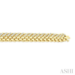 ASHI Gold Vermeil Bold Diamond Fashion Bracelet 85337PPSSSLTB-GV
