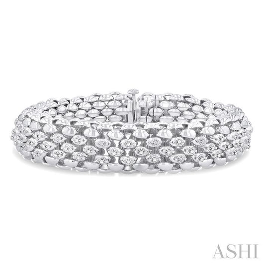 ASHI Silver Bold Diamond Fashion Bracelet 85337PPSSSLTB