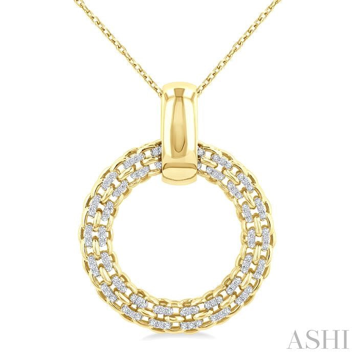 ASHI Gold Vermeil Bold Circle Diamond Pendant 85338PPSSSLPD-GV