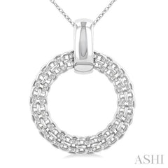 ASHI Silver Bold Circle Diamond Pendant 85338PPSSSLPD