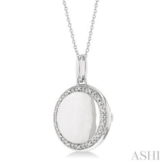 ASHI Silver Circle Diamond Locket Pendant 85408PPSSSLPD