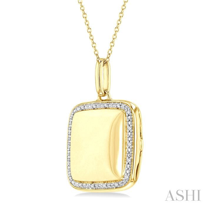 ASHI Gold Vermeil Square Diamond Locket Pendant 85418PPSSSLPD-GV