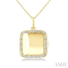 ASHI Gold Vermeil Square Diamond Locket Pendant 85418PPSSSLPD-GV