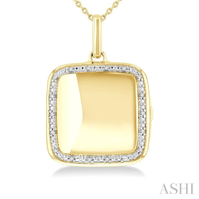ASHI Gold Vermeil Square Diamond Locket Pendant 85418PPSSSLPD-GV