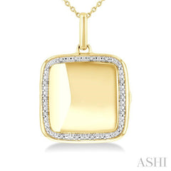 ASHI Gold Vermeil Square Diamond Locket Pendant 85418PPSSSLPD-GV