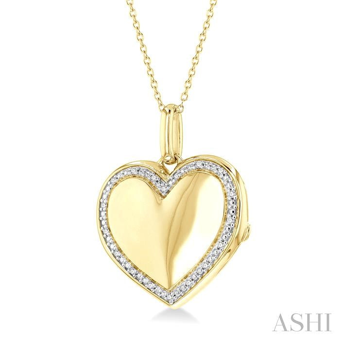 ASHI Gold Vermeil Heart Shape Diamond Locket Pendant 85428PPSSSLPD-GV