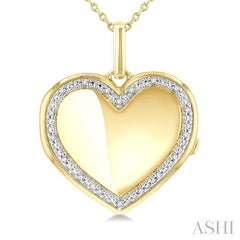 ASHI Gold Vermeil Heart Shape Diamond Locket Pendant 85428PPSSSLPD-GV