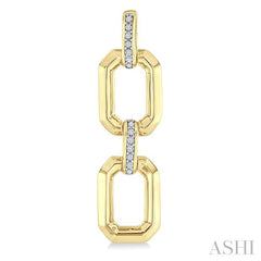 ASHI Gold Vermeil Bold Rectangular Shape Link Diamond Fashion Earrings 85438PPSSSLER-GV