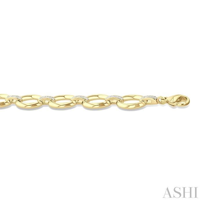 ASHI Gold Vermeil Bold Oval Shape Link Diamond Fashion Bracelet 85458PPSSSLTB-GV