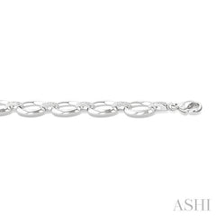 ASHI Silver Bold Oval Shape Link Diamond Fashion Bracelet 85458PPSSSLTB
