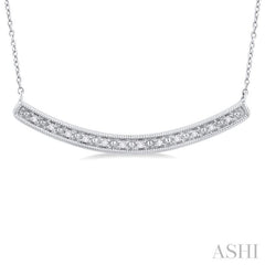ASHI Silver Curved Bar Diamond Pendant 85609PPSSSLPD