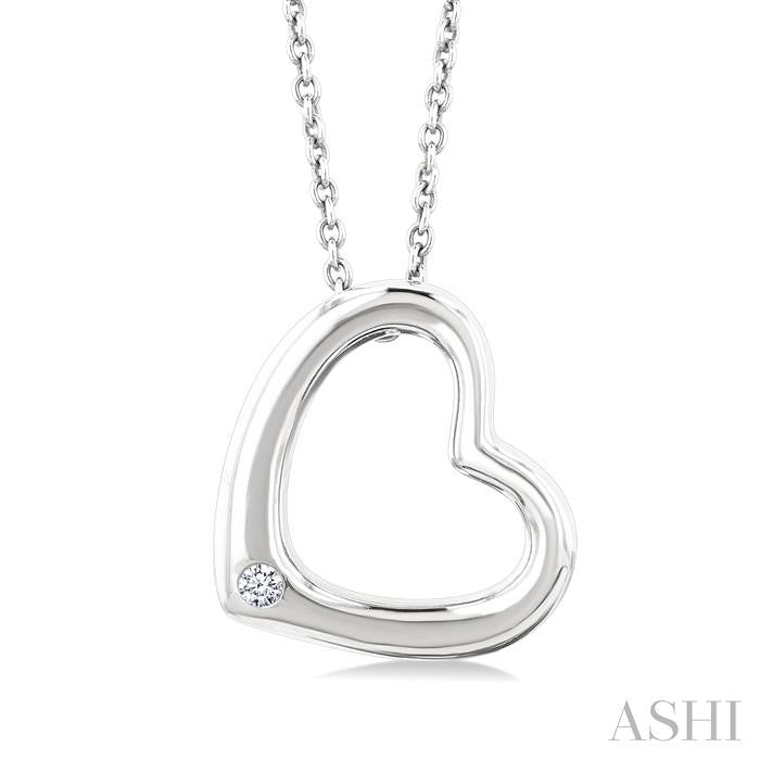 ASHI Silver Heart Shape Diamond Fashion Pendant 85649PPSSSLPD