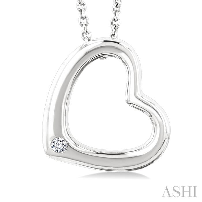 ASHI Silver Heart Shape Diamond Fashion Pendant 85649PPSSSLPD