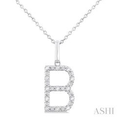 ASHI Silver Block 'B' Initial Diamond Pendant 85678PPSSSLPD-B
