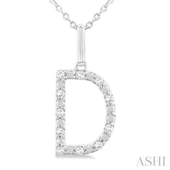 ASHI Silver Block 'D' Initial Diamond Pendant 85678PPSSSLPD-D