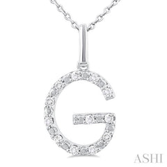 ASHI Silver Block 'G' Initial Diamond Pendant 85678PPSSSLPD-G