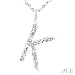 ASHI Silver Block 'K' Initial Diamond Pendant 85679PPSSSLPD-K