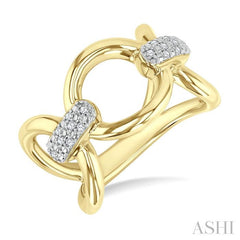 ASHI Gold Vermeil Bold Oval Shape Link Diamond Ring 85718PPSSSLRG-GV