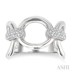 ASHI Silver Bold Oval Shape Link Diamond Ring 85718PPSSSLRG