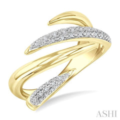 ASHI Gold Vermeil Spiral Bold Diamond Fashion Band 85728PPSSSLRG-GV