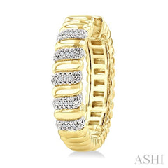 ASHI Gold Vermeil Bold Ribbed Diamond Fashion Hoop Earrings 85738PPSSSLER-GV