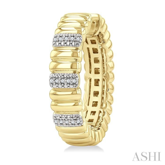 ASHI Gold Vermeil Bold Ribbed Diamond Fashion Hoop Earrings 85768PPSSSLER-GV