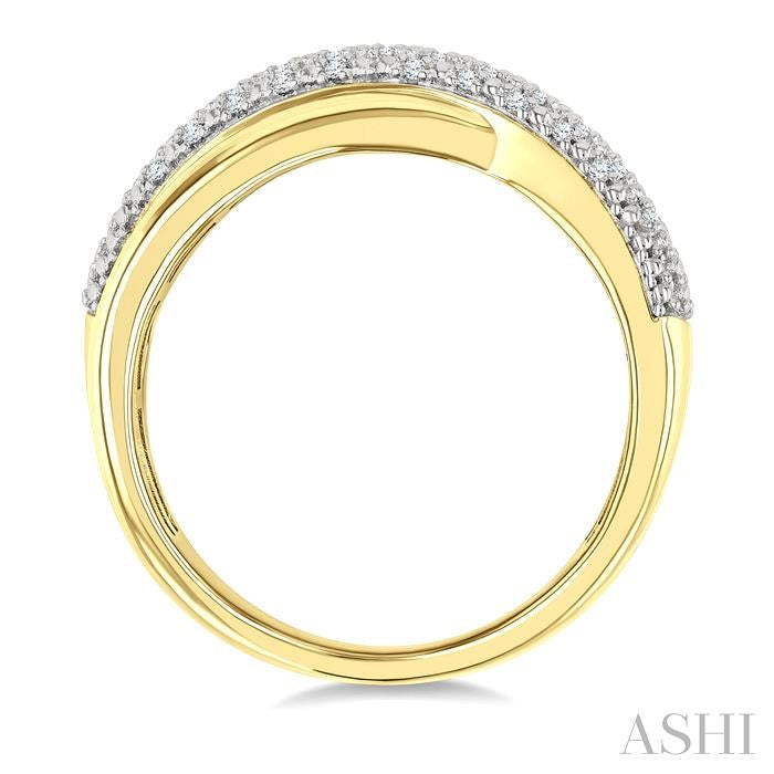 ASHI Gold Vermeil Bold Criss Cross Fashion Band 85788PPSSSLRG-GV