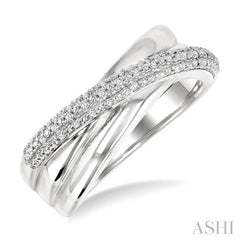 ASHI Silver Bold Criss Cross Fashion Band 85788PPSSSLRG