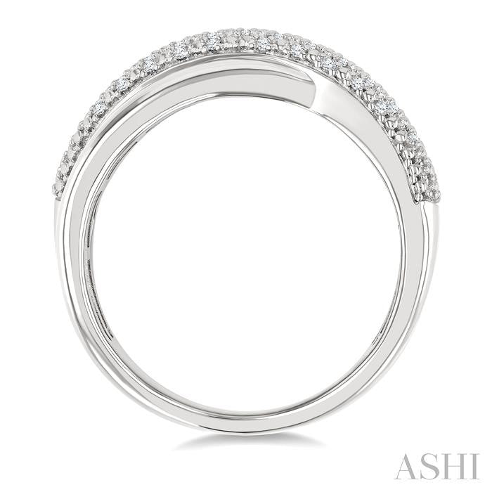 ASHI Silver Bold Criss Cross Fashion Band 85788PPSSSLRG