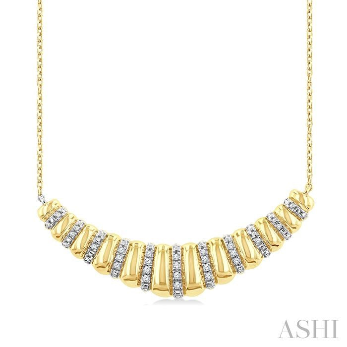 ASHI Gold Vermeil Bold Ribbed Diamond Fashion Pendant 85798PPSSSLPD-GV