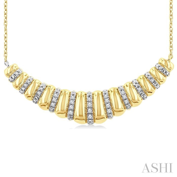 ASHI Gold Vermeil Bold Ribbed Diamond Fashion Pendant 85798PPSSSLPD-GV