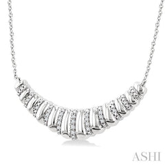 ASHI Silver Bold Ribbed Diamond Fashion Pendant 85798PPSSSLPD
