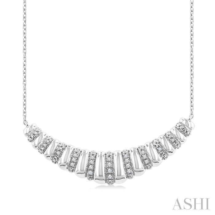 ASHI Silver Bold Ribbed Diamond Fashion Pendant 85798PPSSSLPD