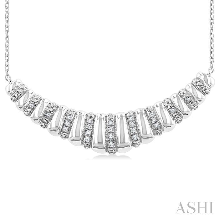 ASHI Silver Bold Ribbed Diamond Fashion Pendant 85798PPSSSLPD