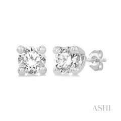 ASHI Round Shape Diamond Stud Earrings 66309PPFGERWG