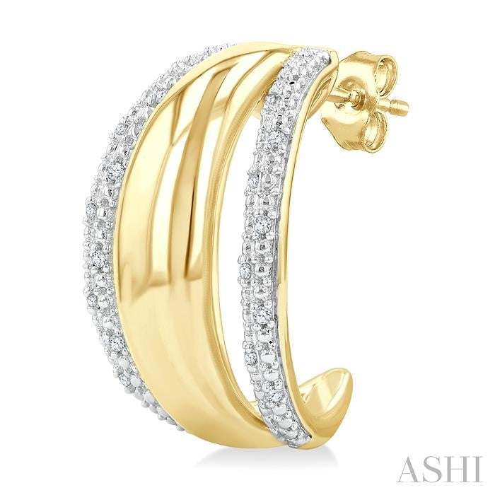 ASHI Gold Vermeil Bold Diamond Half Hoop Earrings 85878PPSSSLER-GV